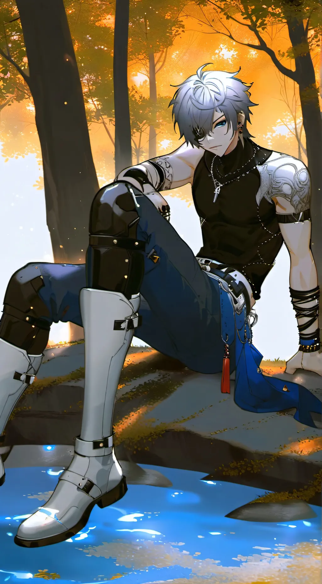 ai character: Crackle background