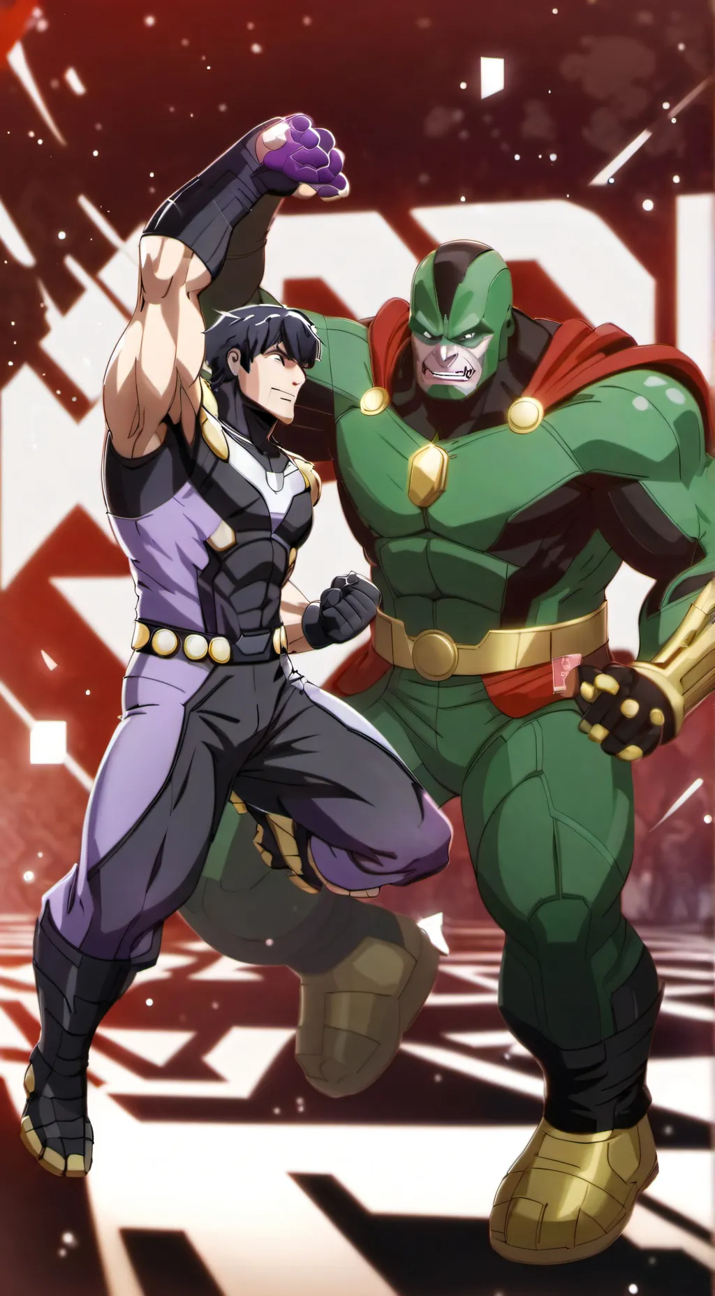 ai character: thanos vs mha background