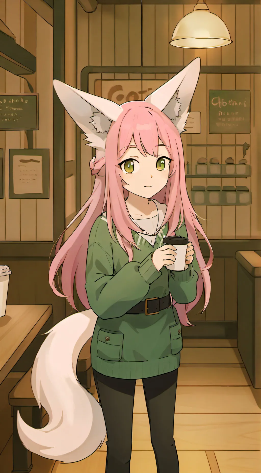 ai character: Hybrid Cafe background