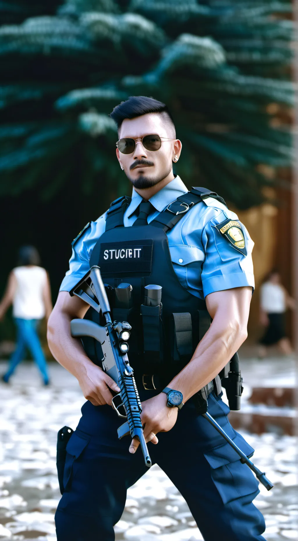 ai character: Security Job background