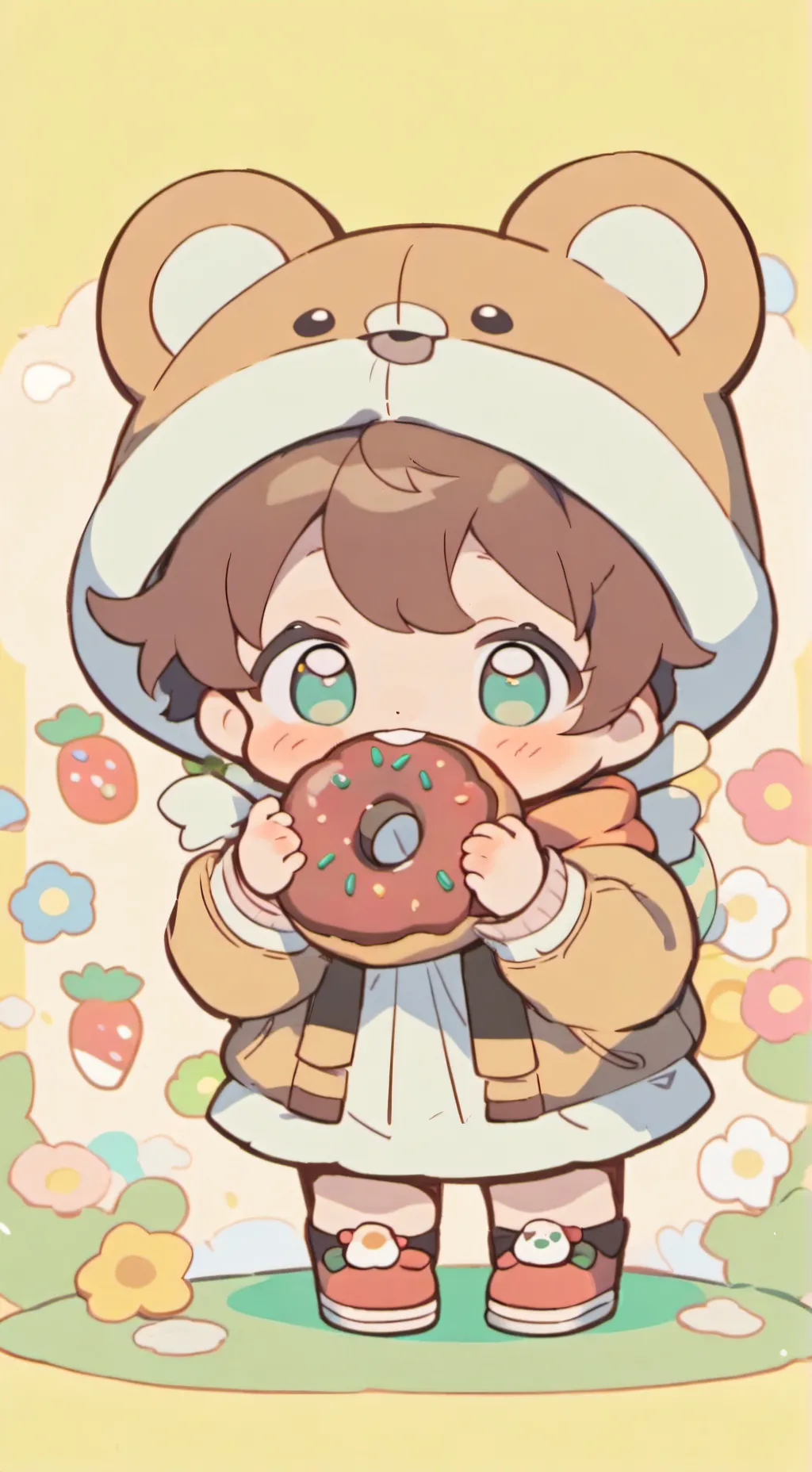 ai character: donut baby background