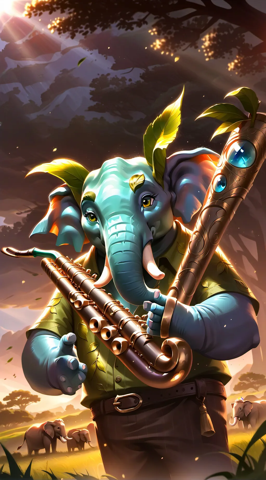 ai character: 🐘 background