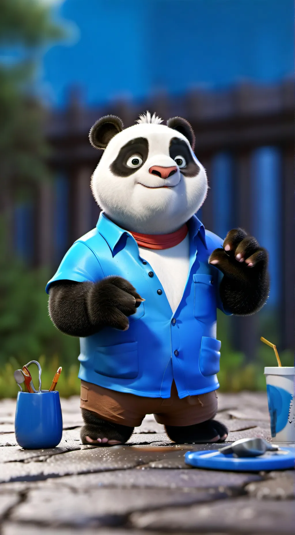 ai character: pandory the panda background