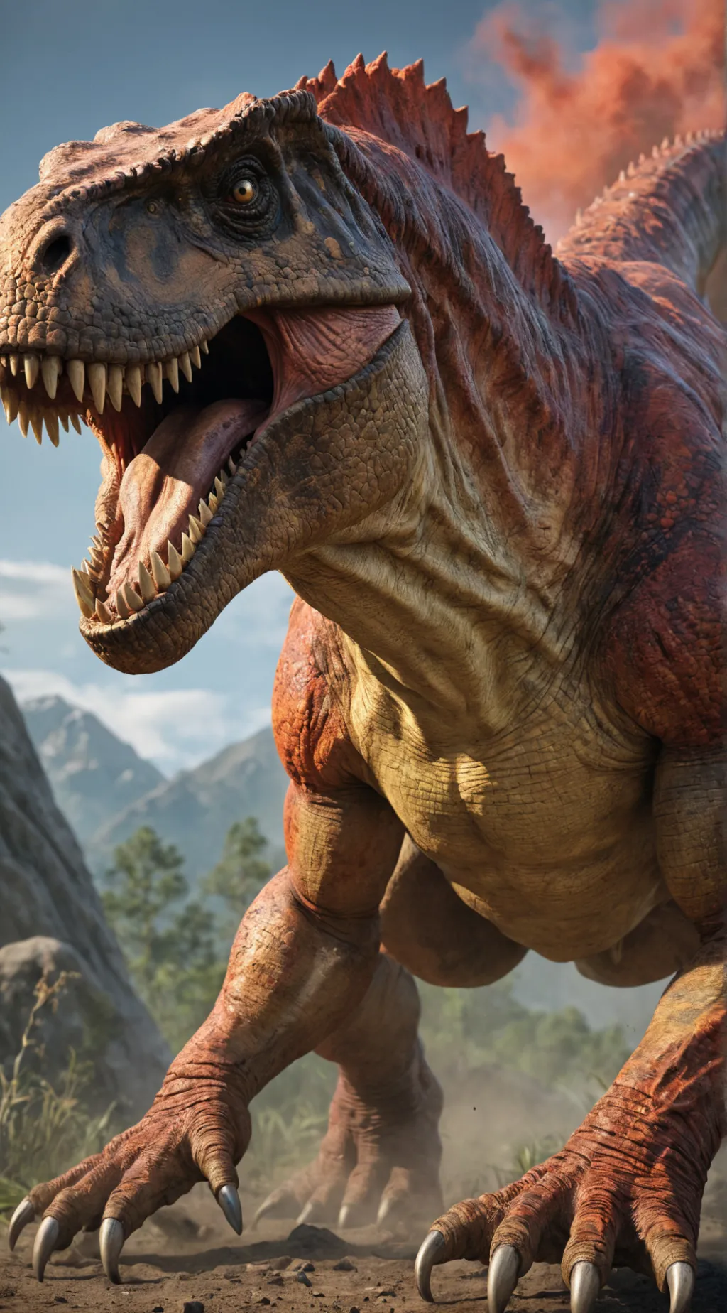 ai character: T-Rexy the Dinosau background