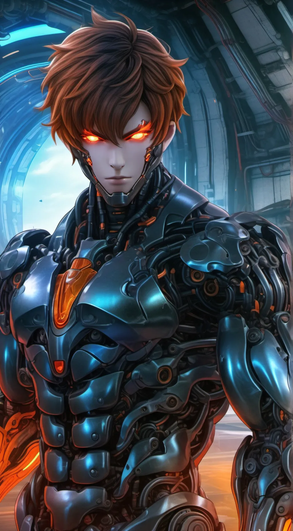 ai character: Lava background