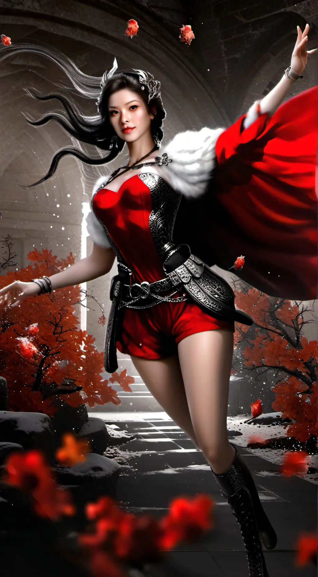 ai character: aventurera sexy  background