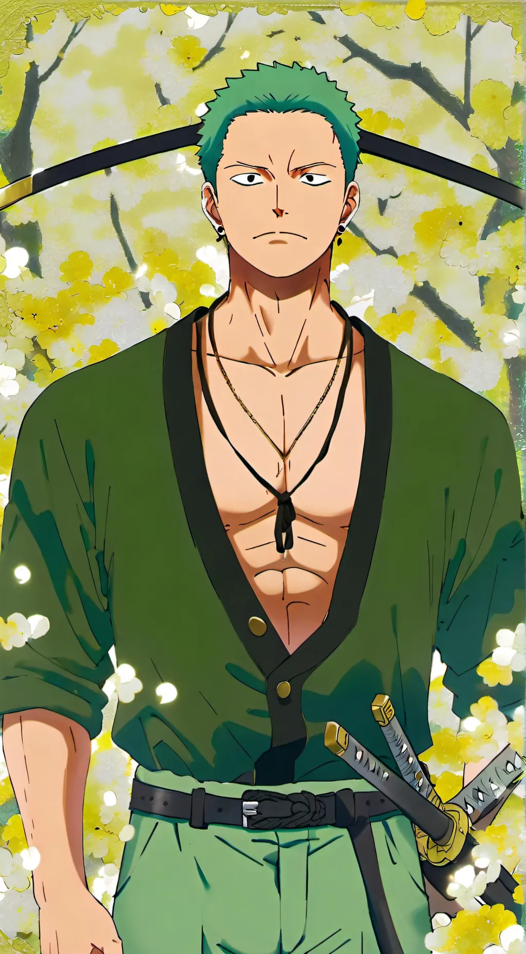 ai character: Roro zoro  background