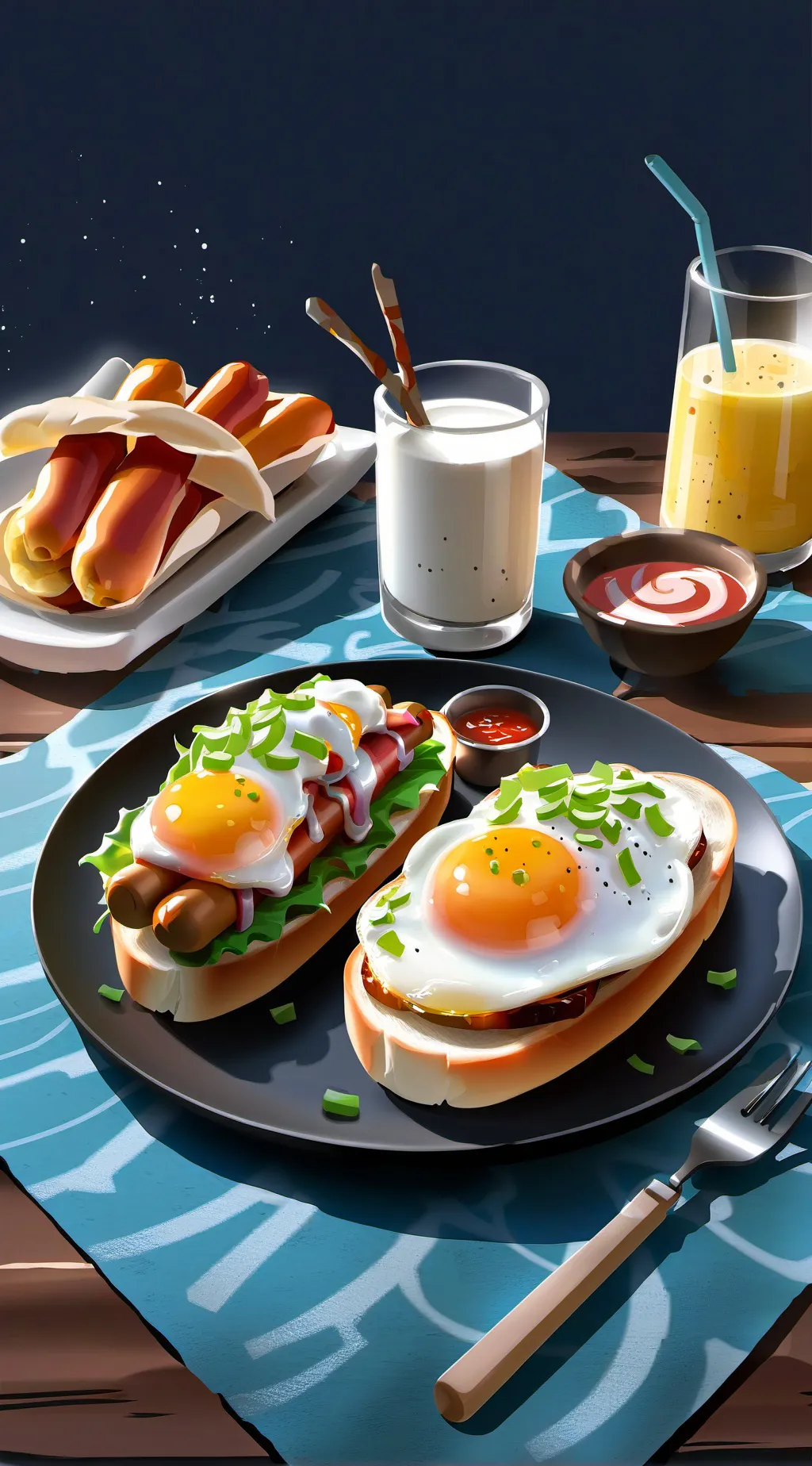 ai character: Breakfast background