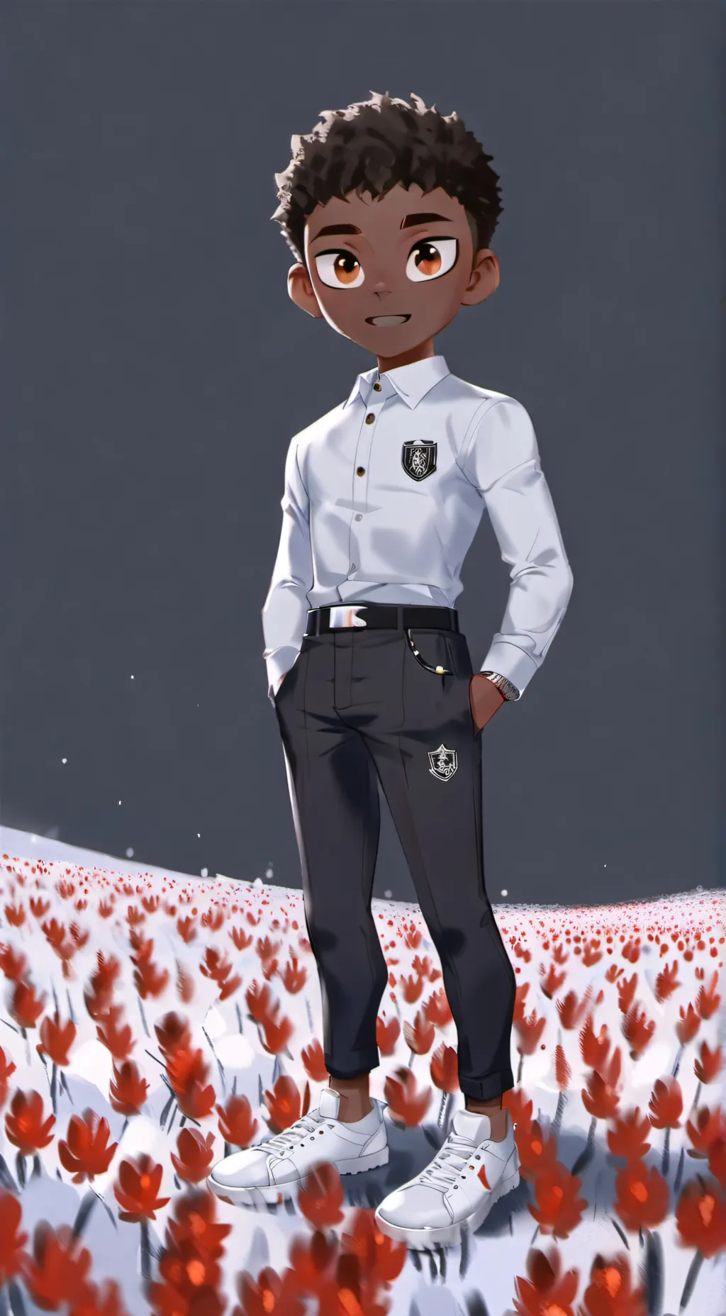 ai character: cute boy background