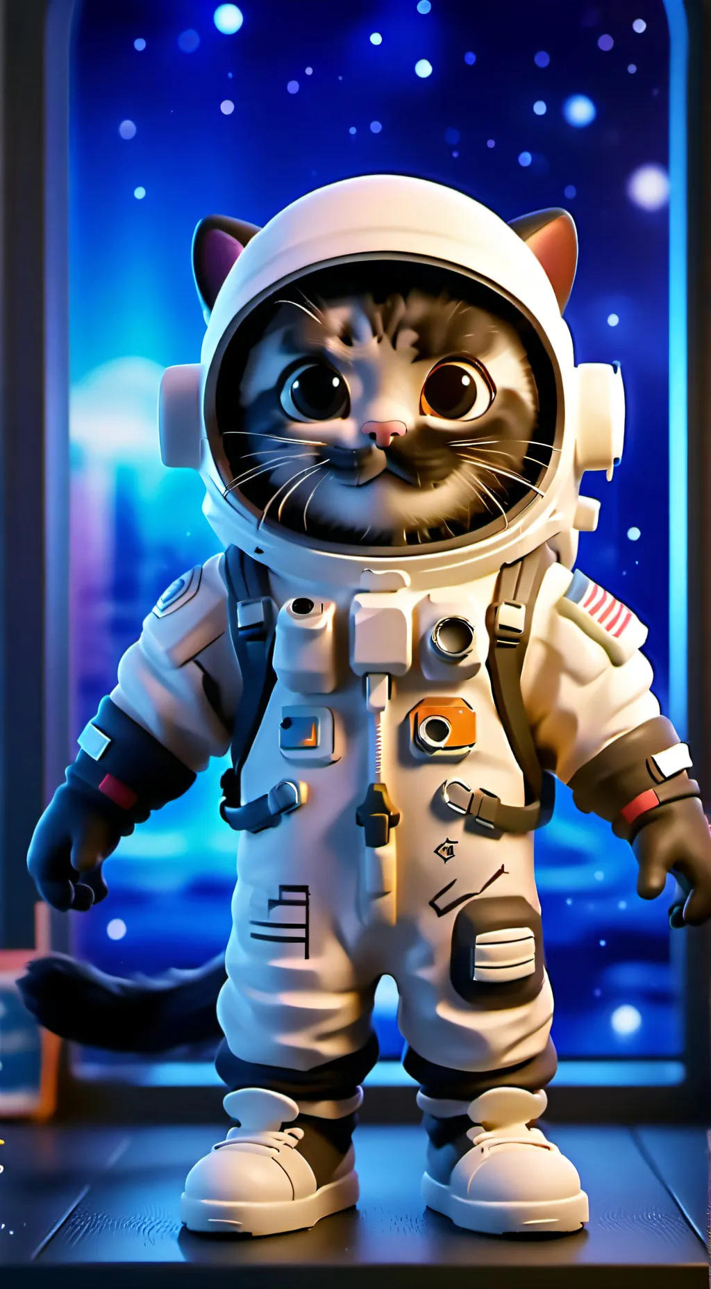 ai character: Luna the space cat background