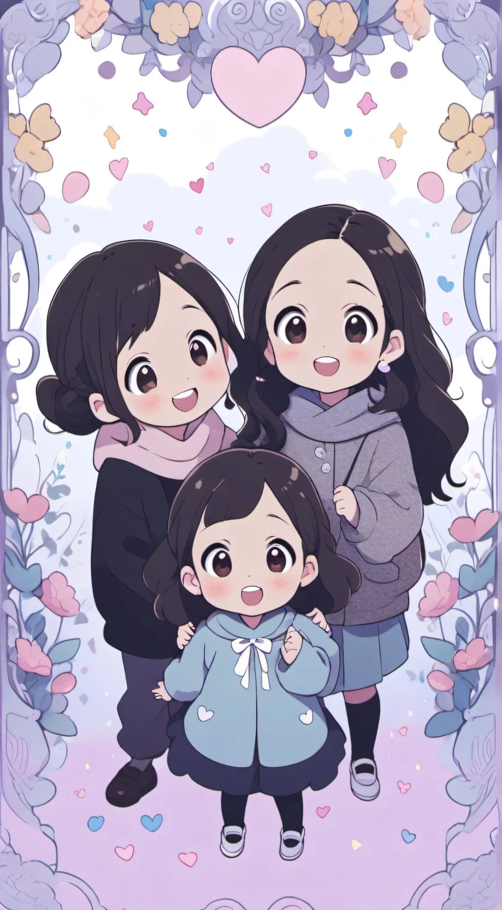 ai character: Luna e Amanda  background