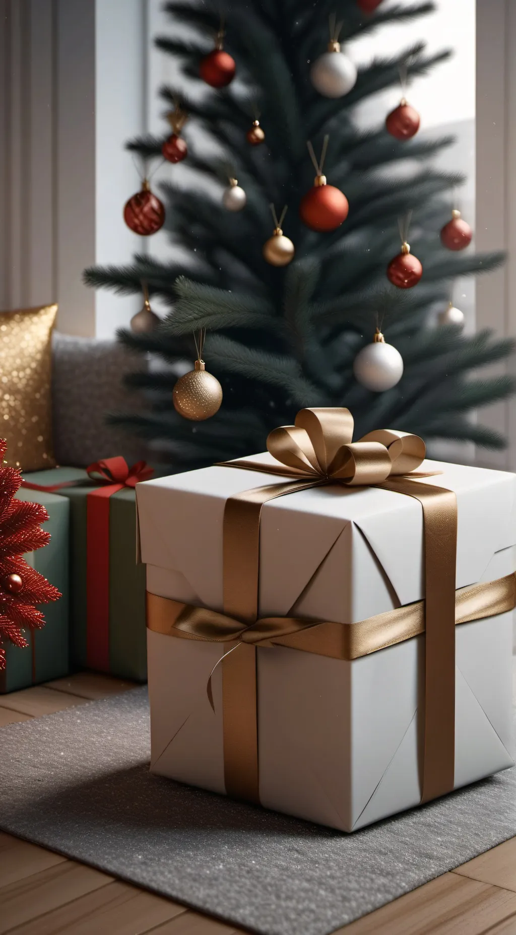 ai character: CHRISTMAS PRESENT background