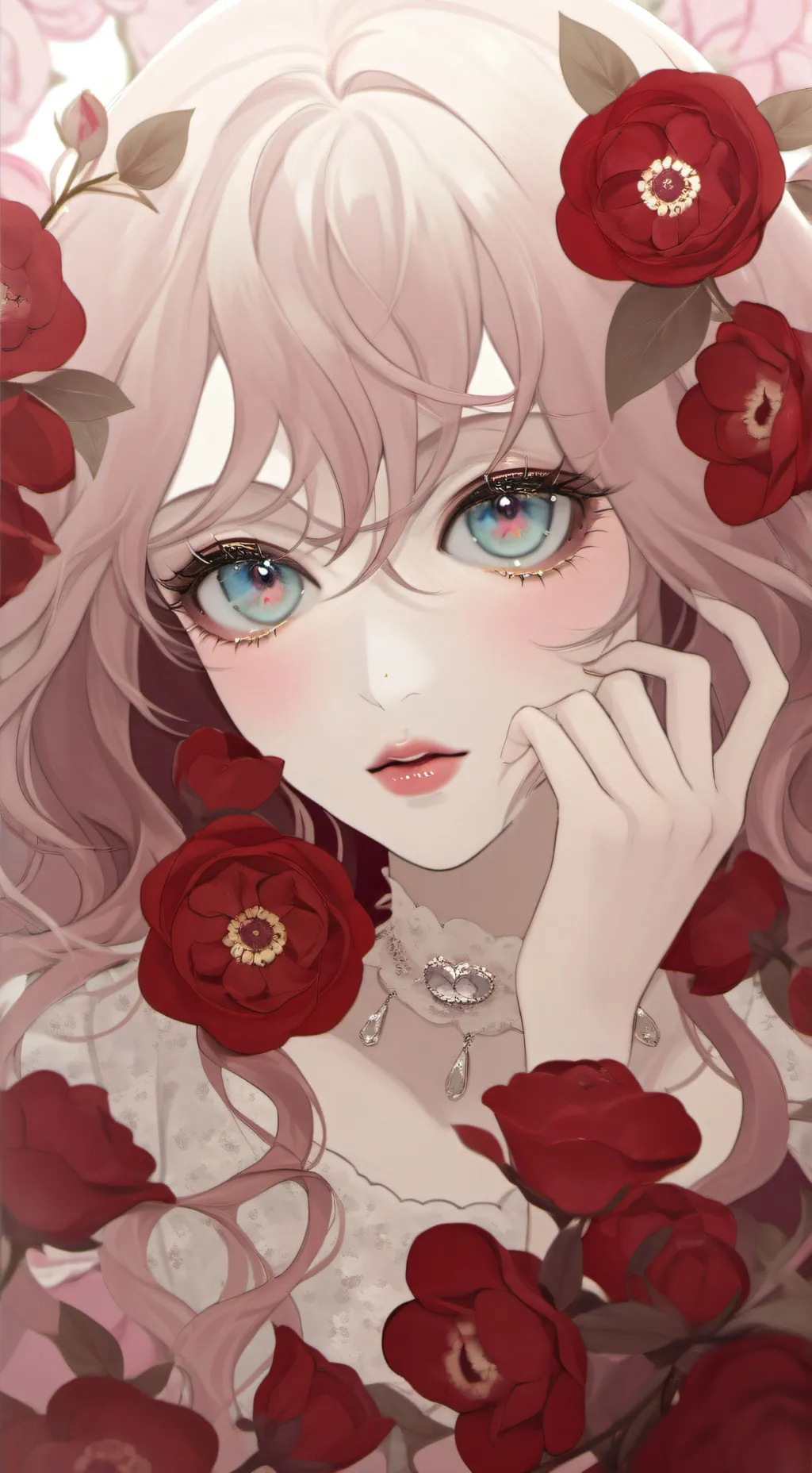 ai character: Rosa Carmesim background