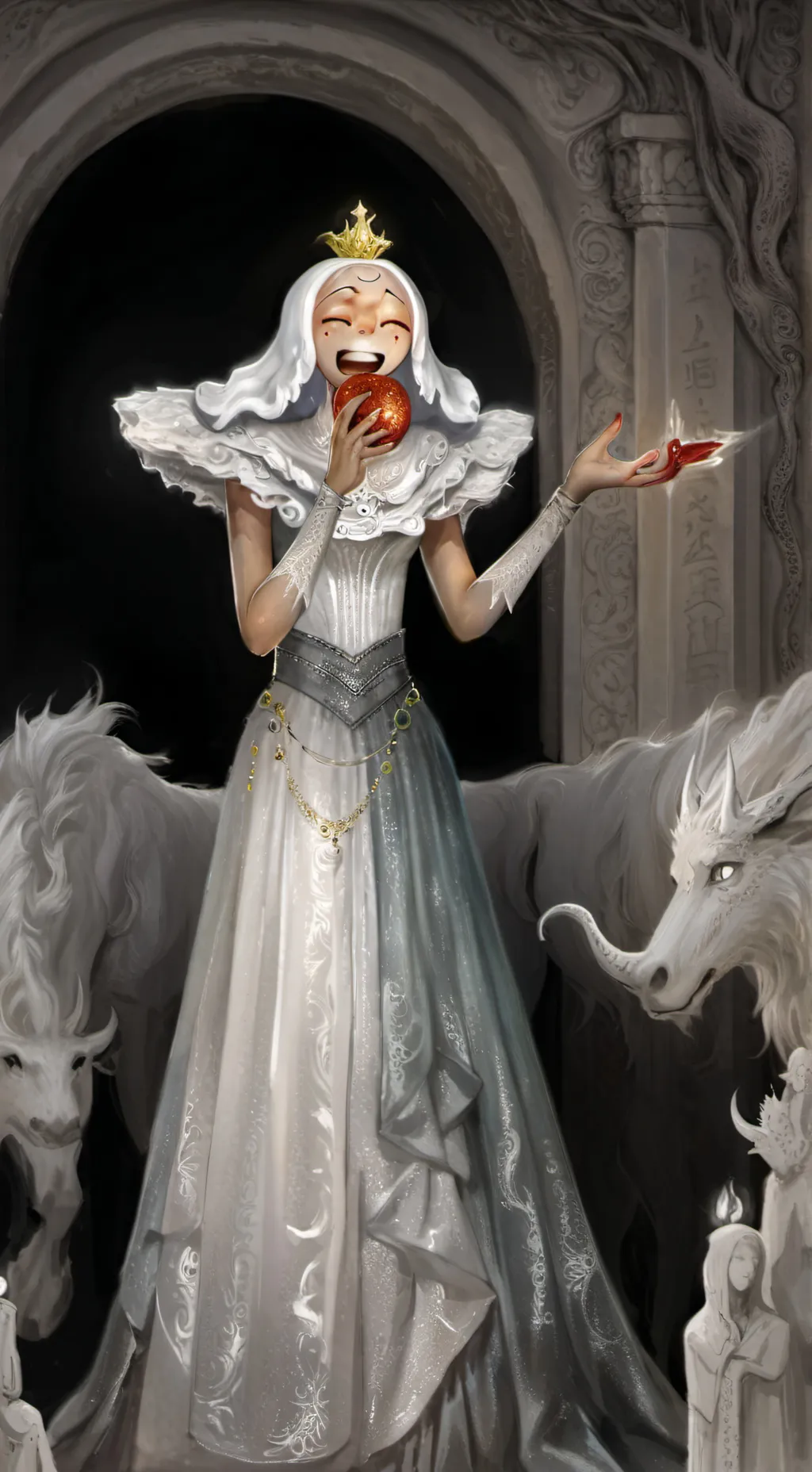 ai character: weird girl background