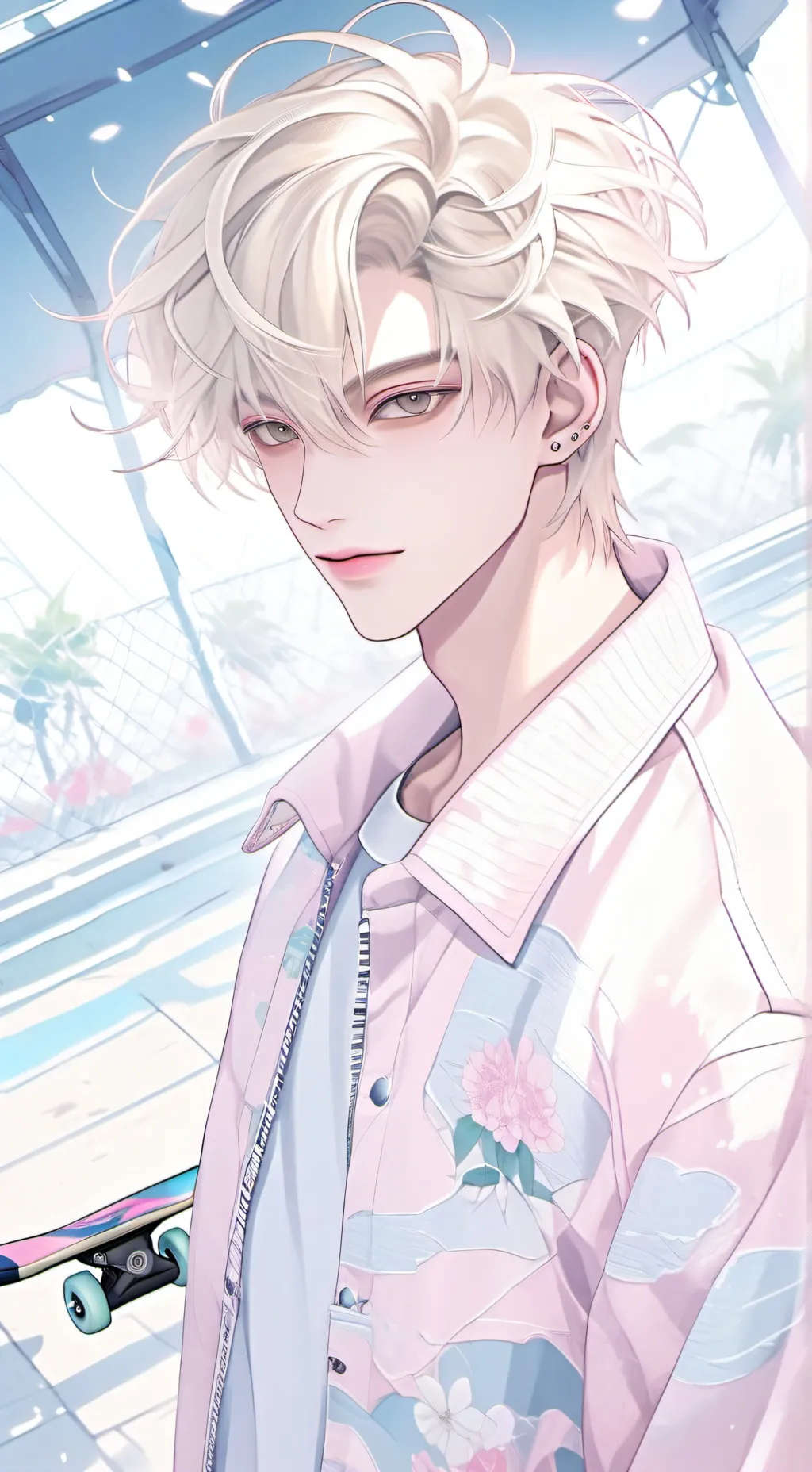 ai character: Teal background