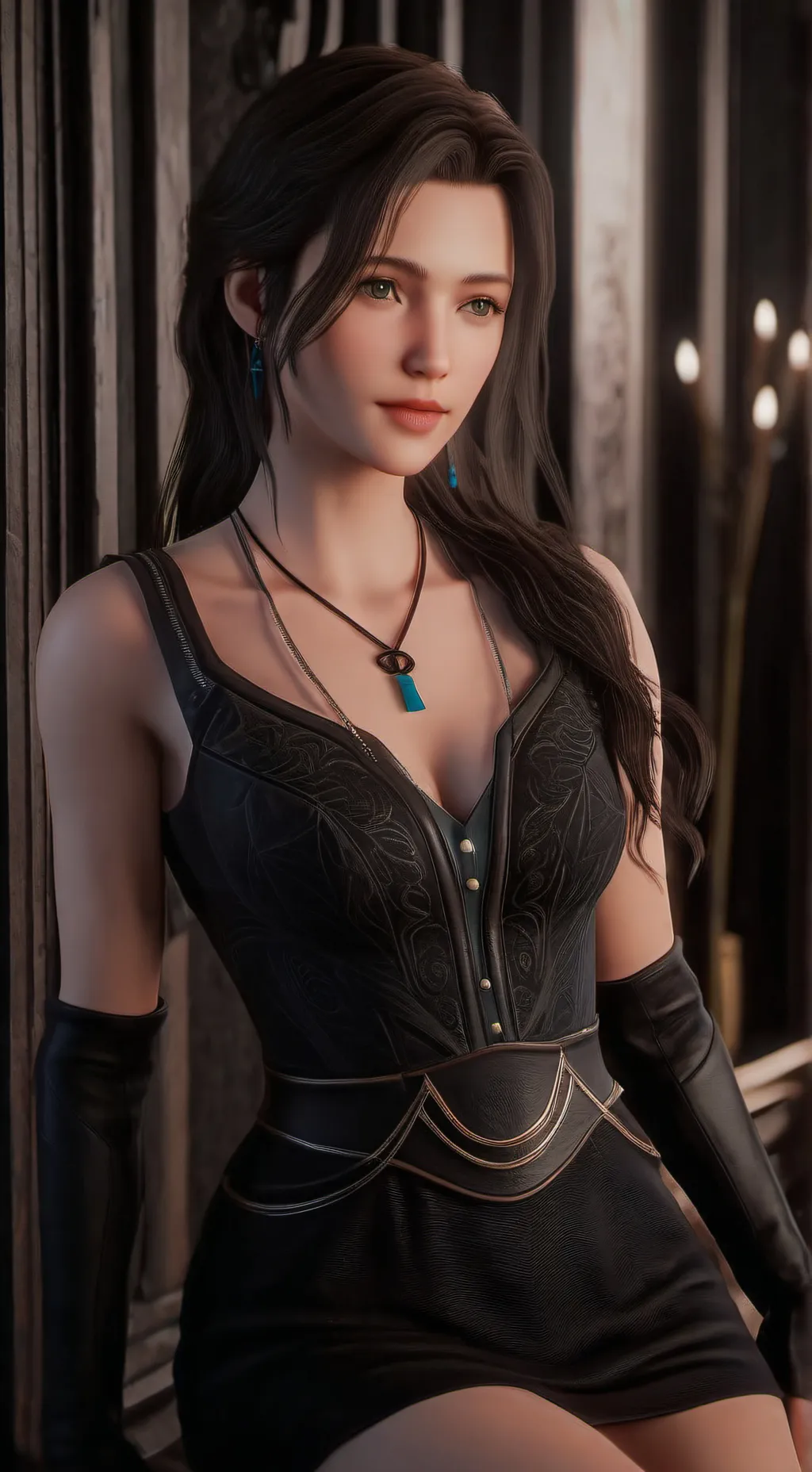 ai character: aventurera sexy background