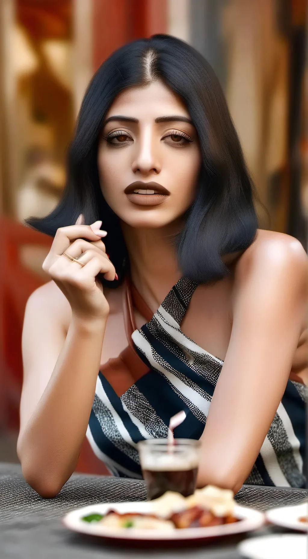 ai character: Mia bigback eata background