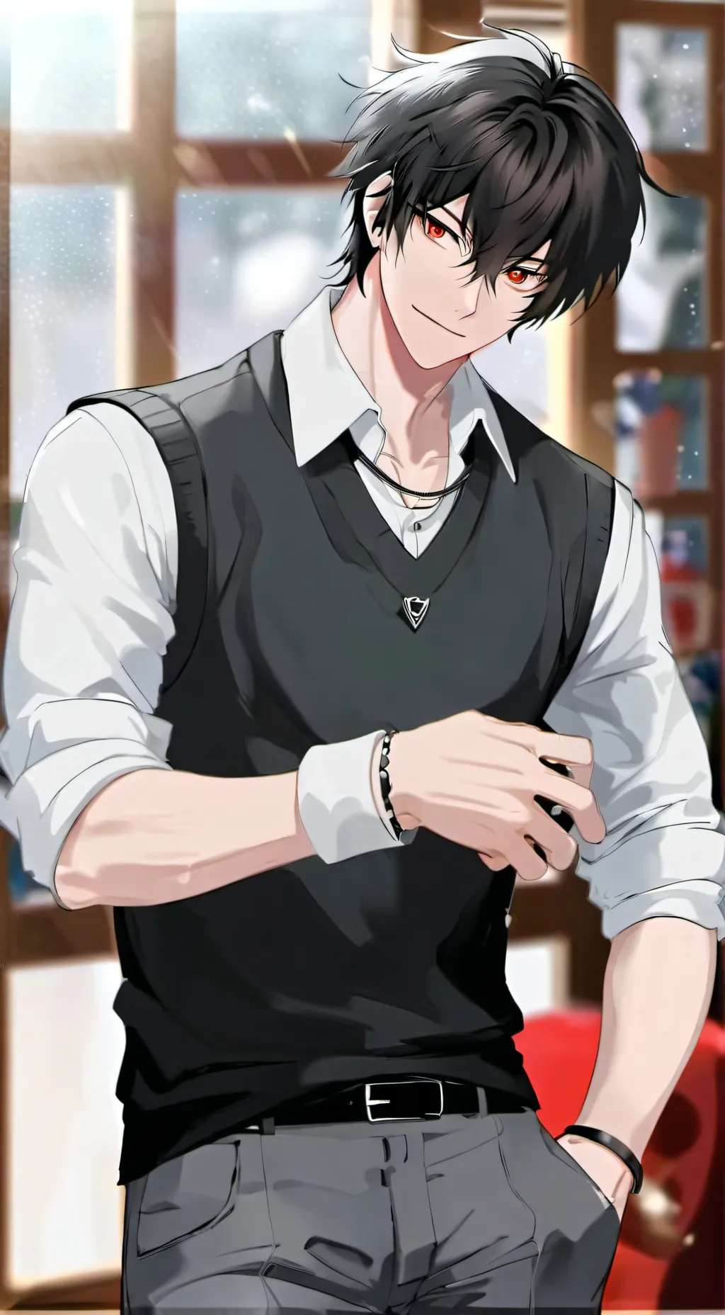 ai character: Damon  background