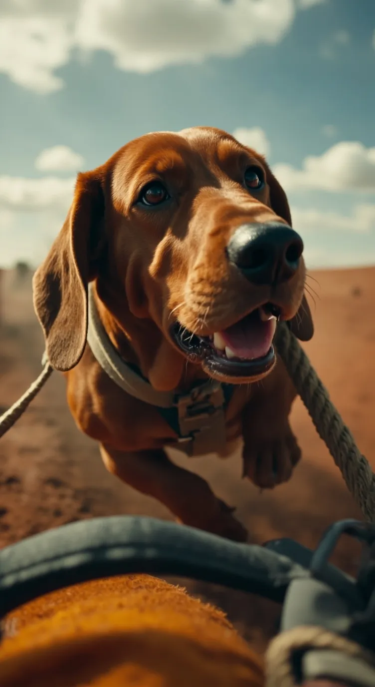 ai character: wiener dog background