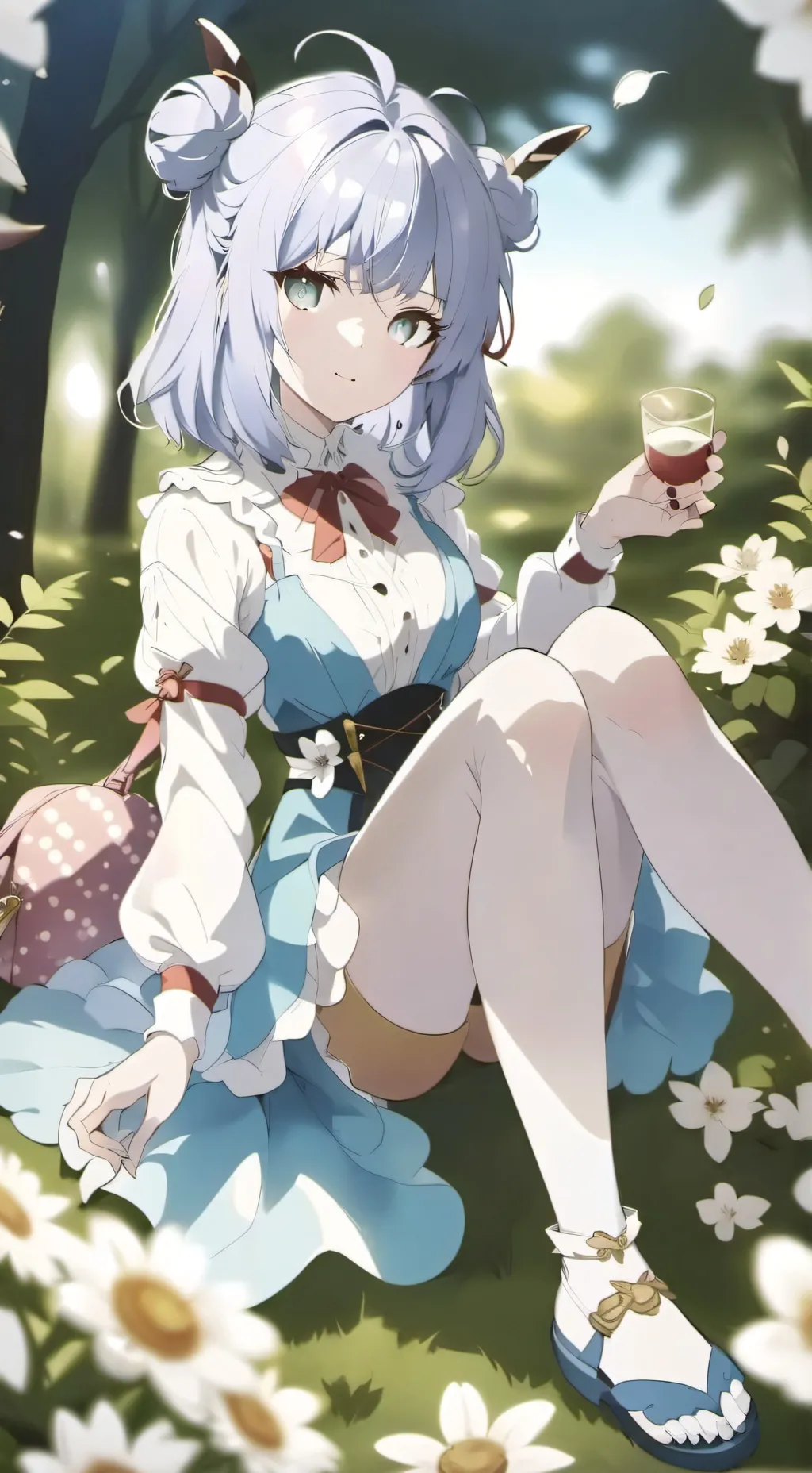 ai character: A werid girl background