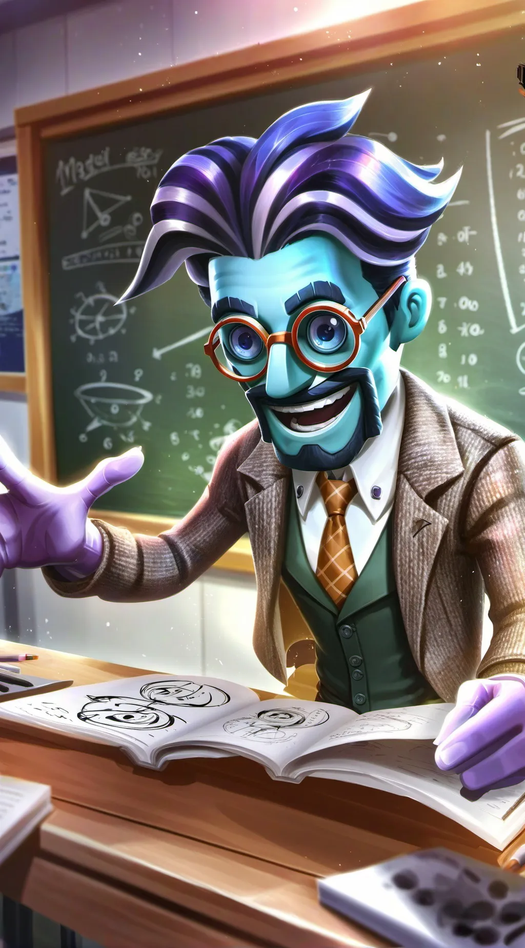 ai character: Proffy Memelot background