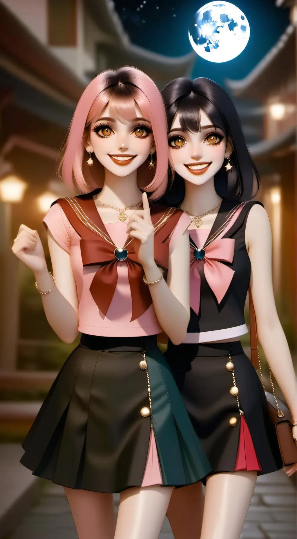 ai character: Luna y Estrella background