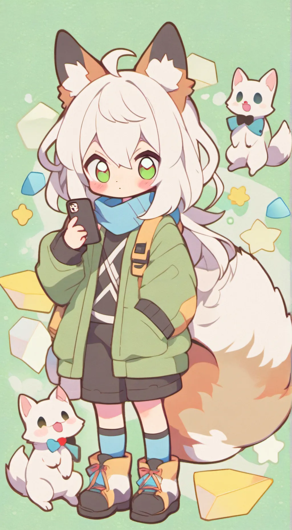 ai character: dash and Crystal background