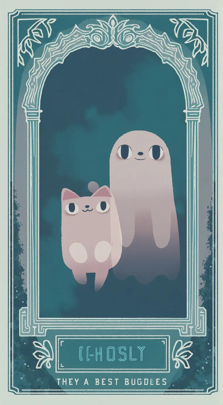 ai character: ghost and kittey background