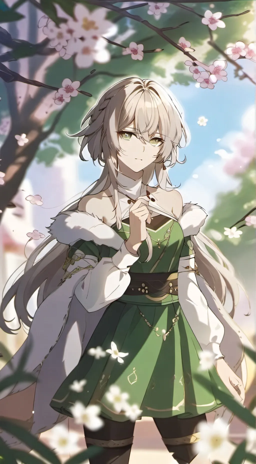 ai character: Green Zinzia background
