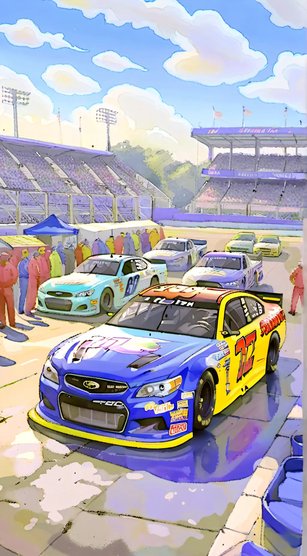ai character: NASCAR background