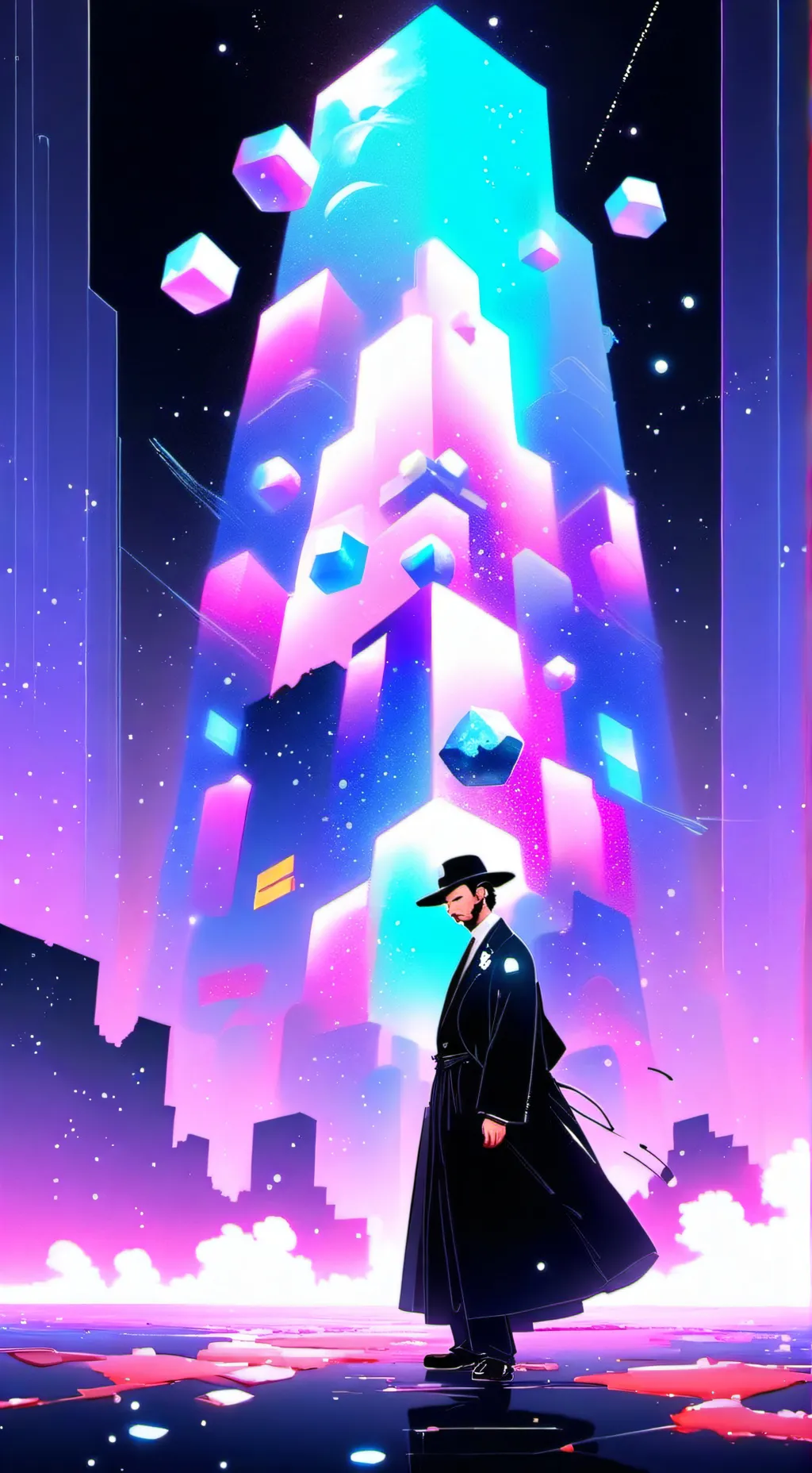 ai character: dancing line  background