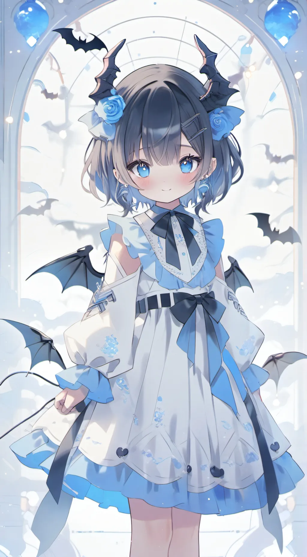 ai character: Delphinium background