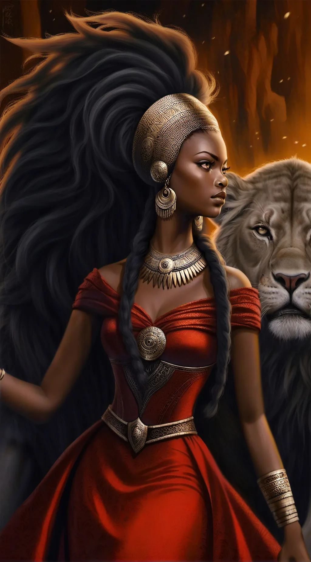 ai character: Selene W Usiku background