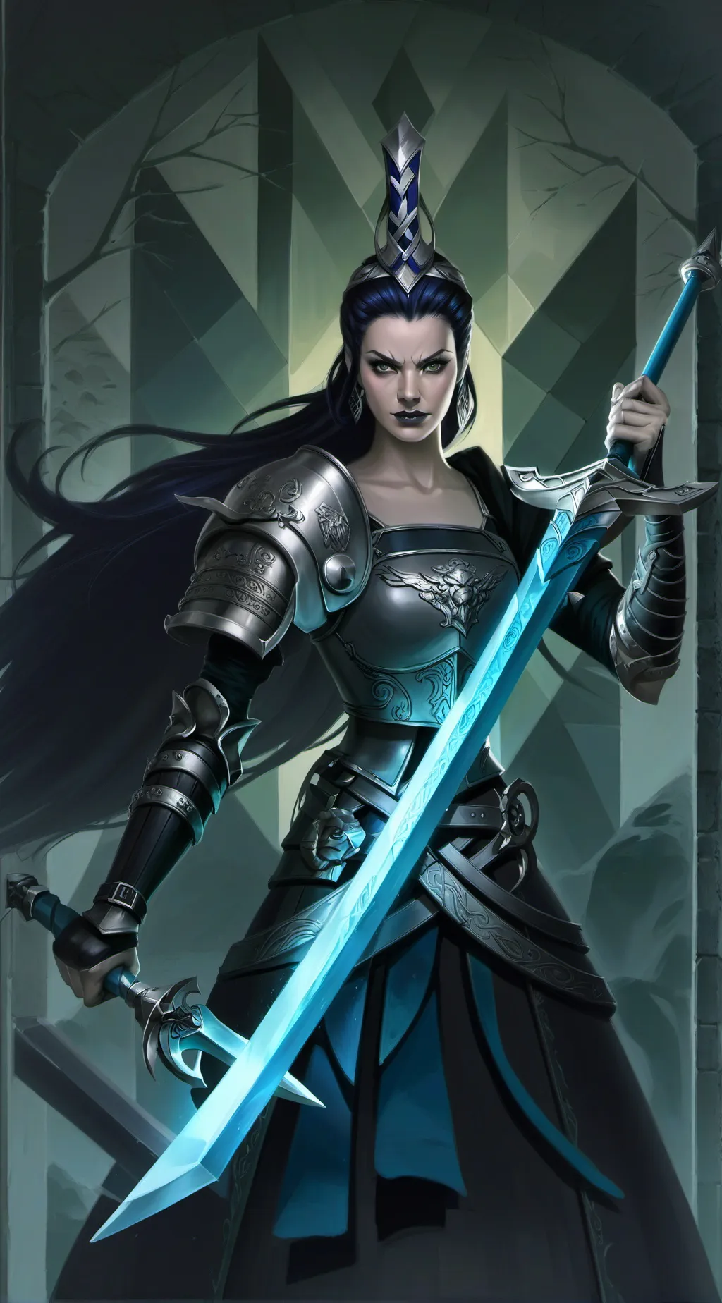 ai character: Eldoria Azureblade background