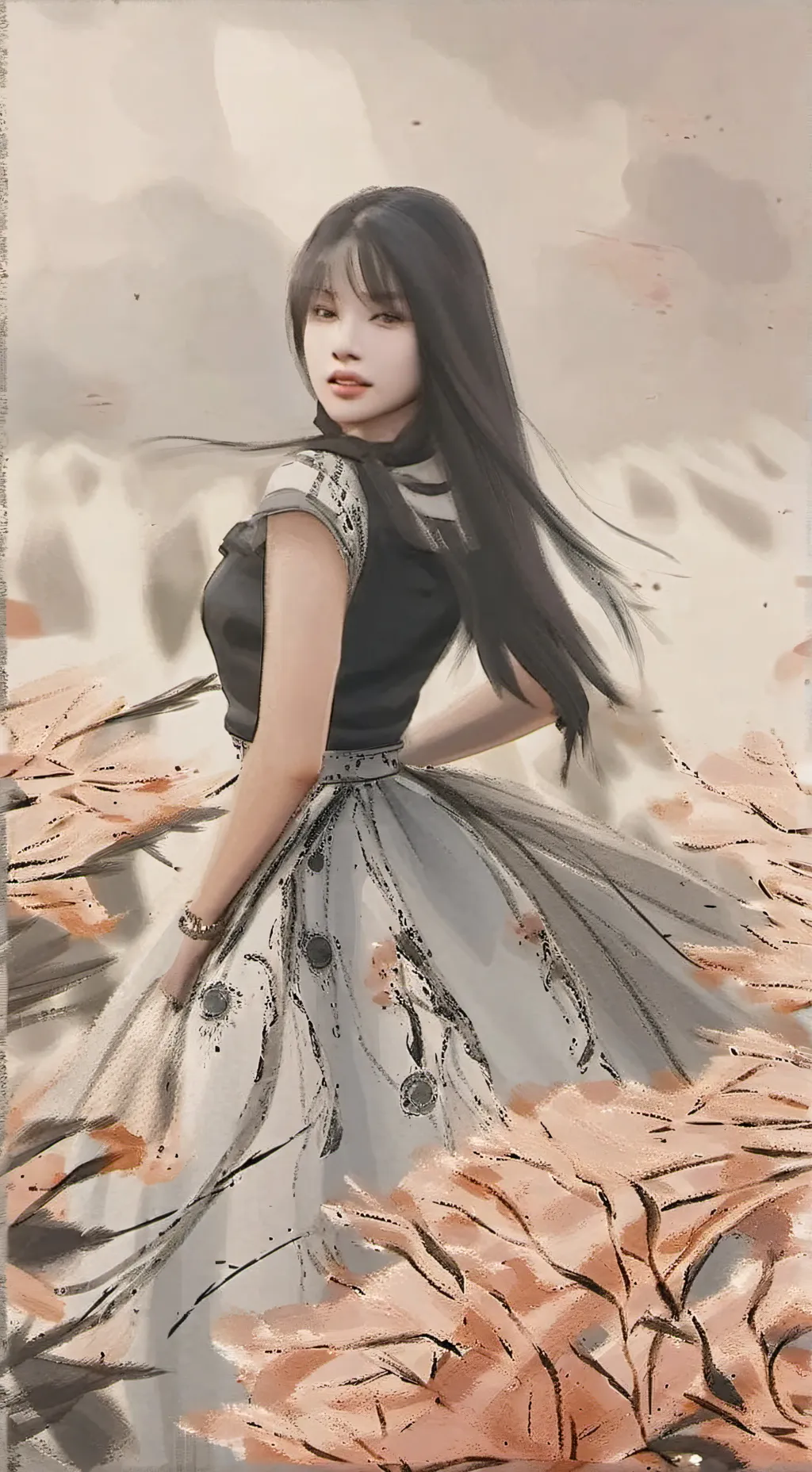 ai character: paula 🌹💐 background