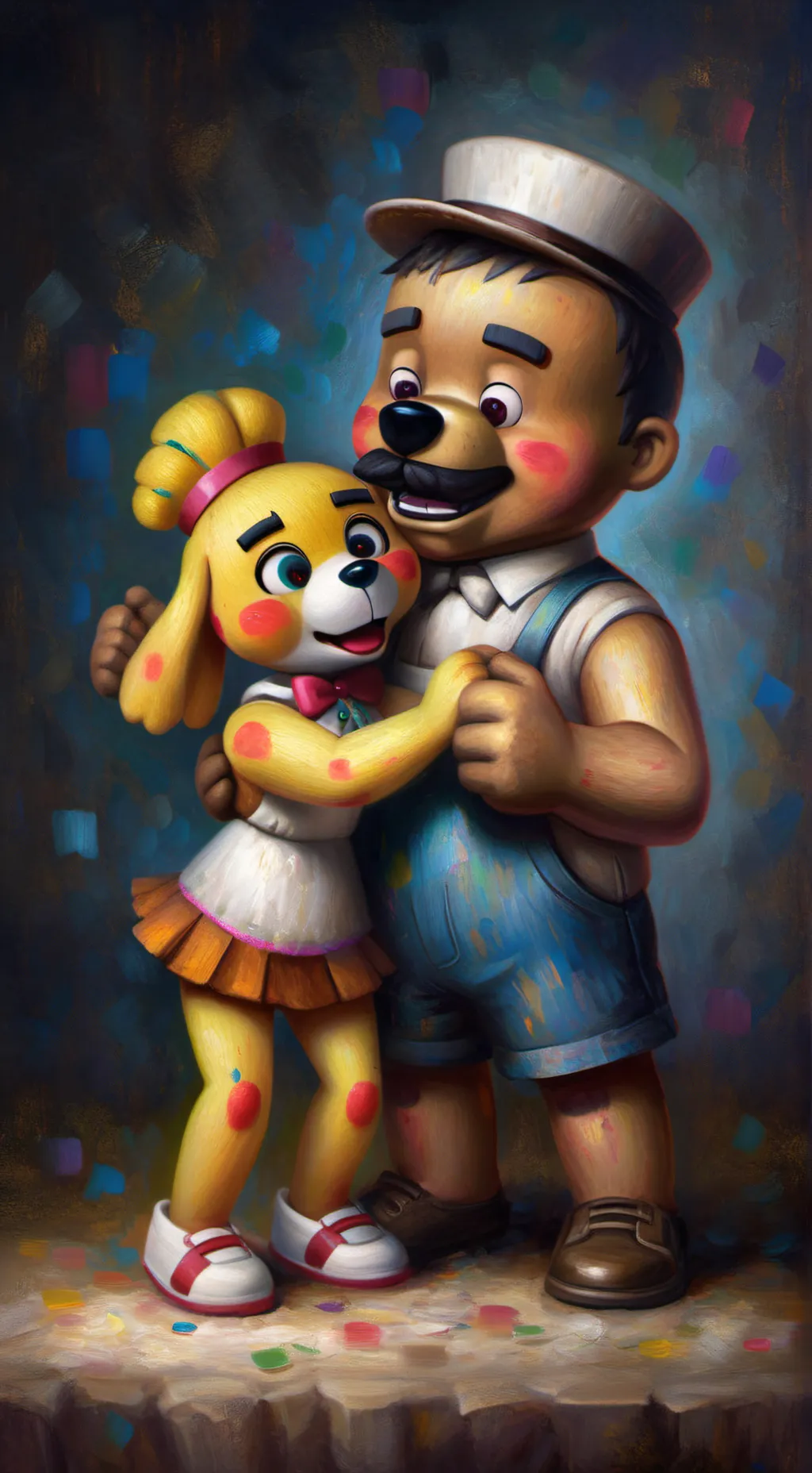 ai character: toy chica fixes background