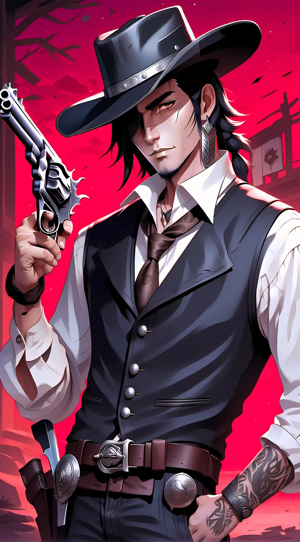 ai character: Keethan(Old west) background