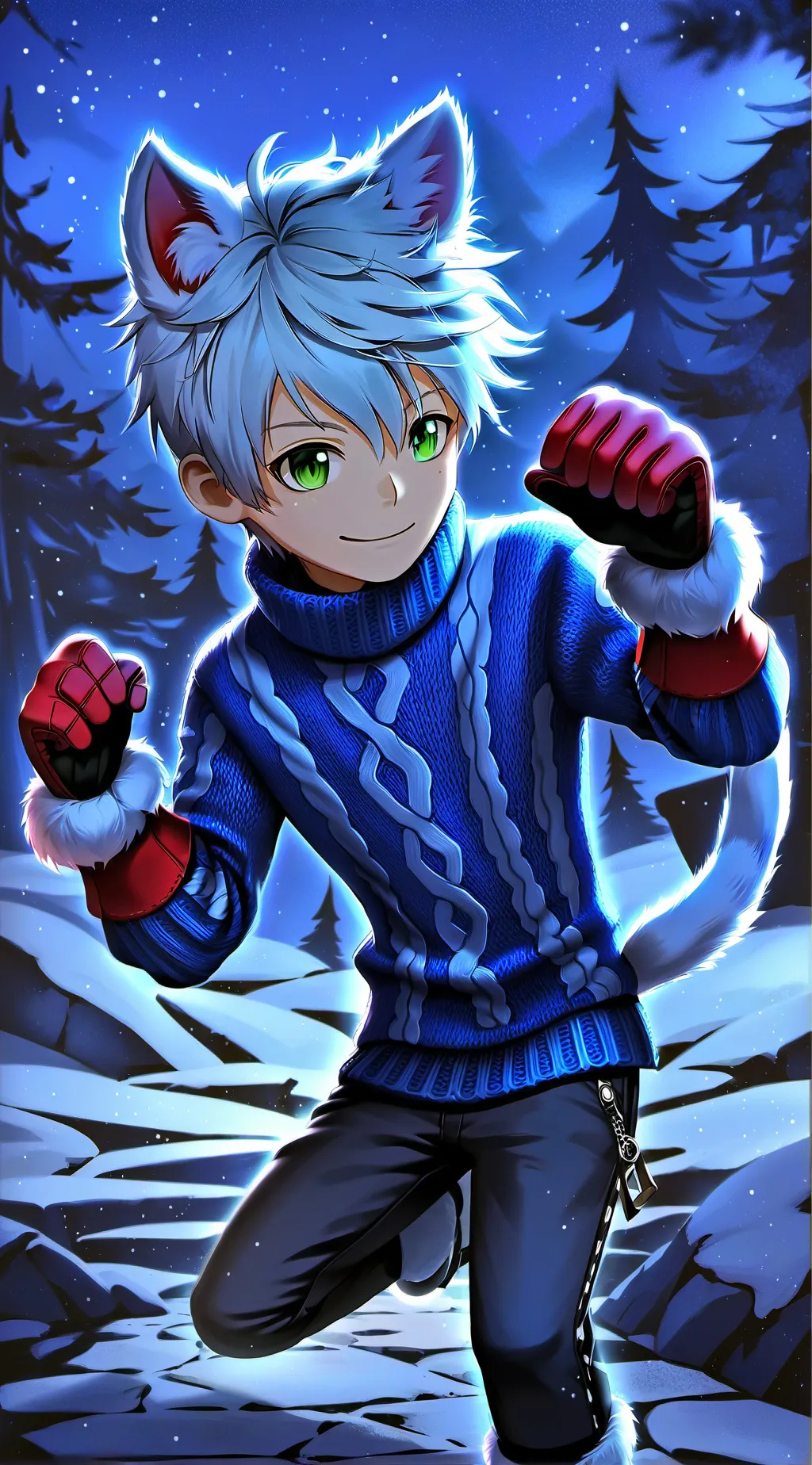 ai character: cyber kitty background