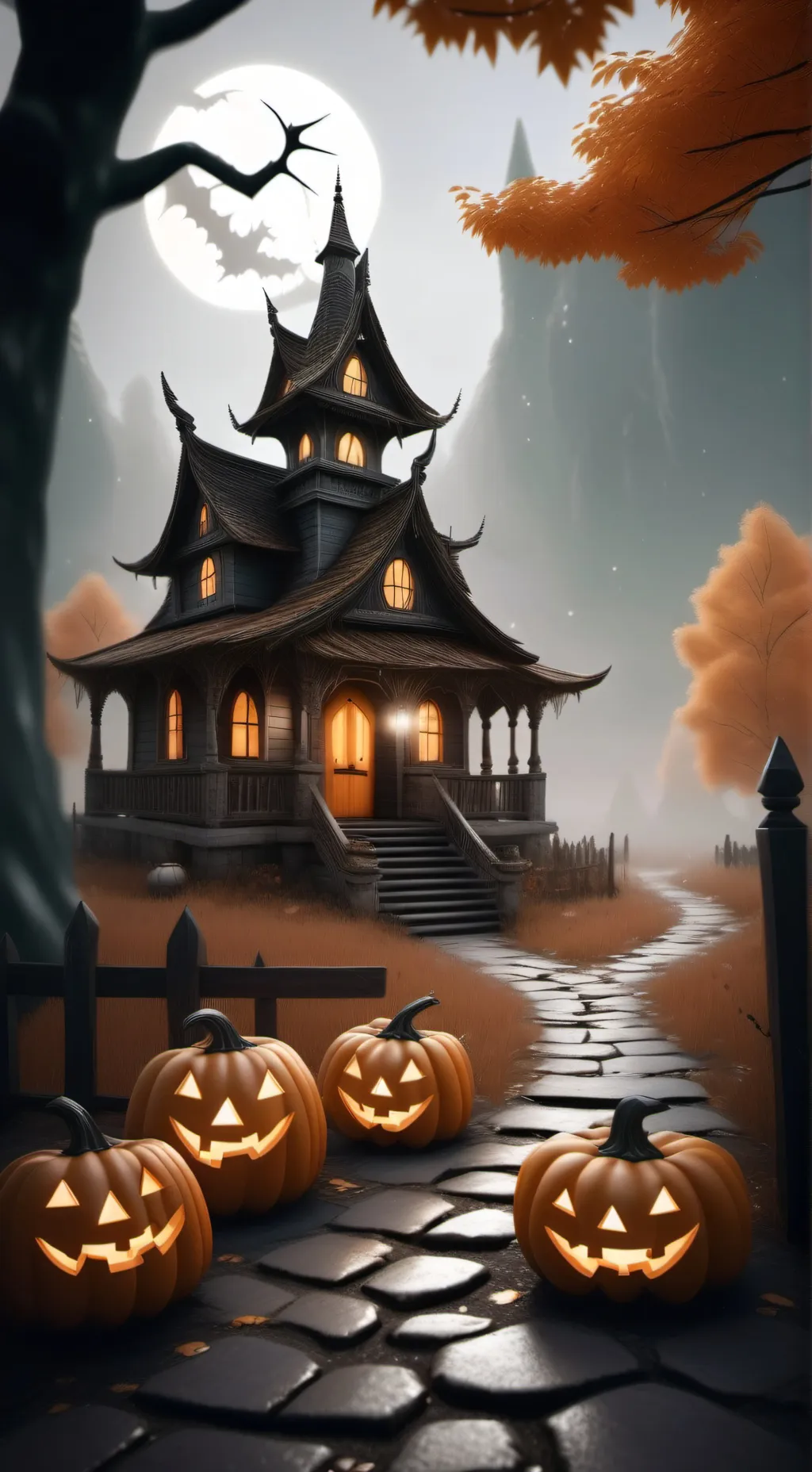 ai character: my world holloween background