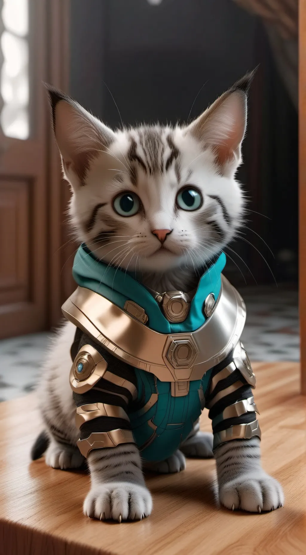 ai character: Gato alien bebe background