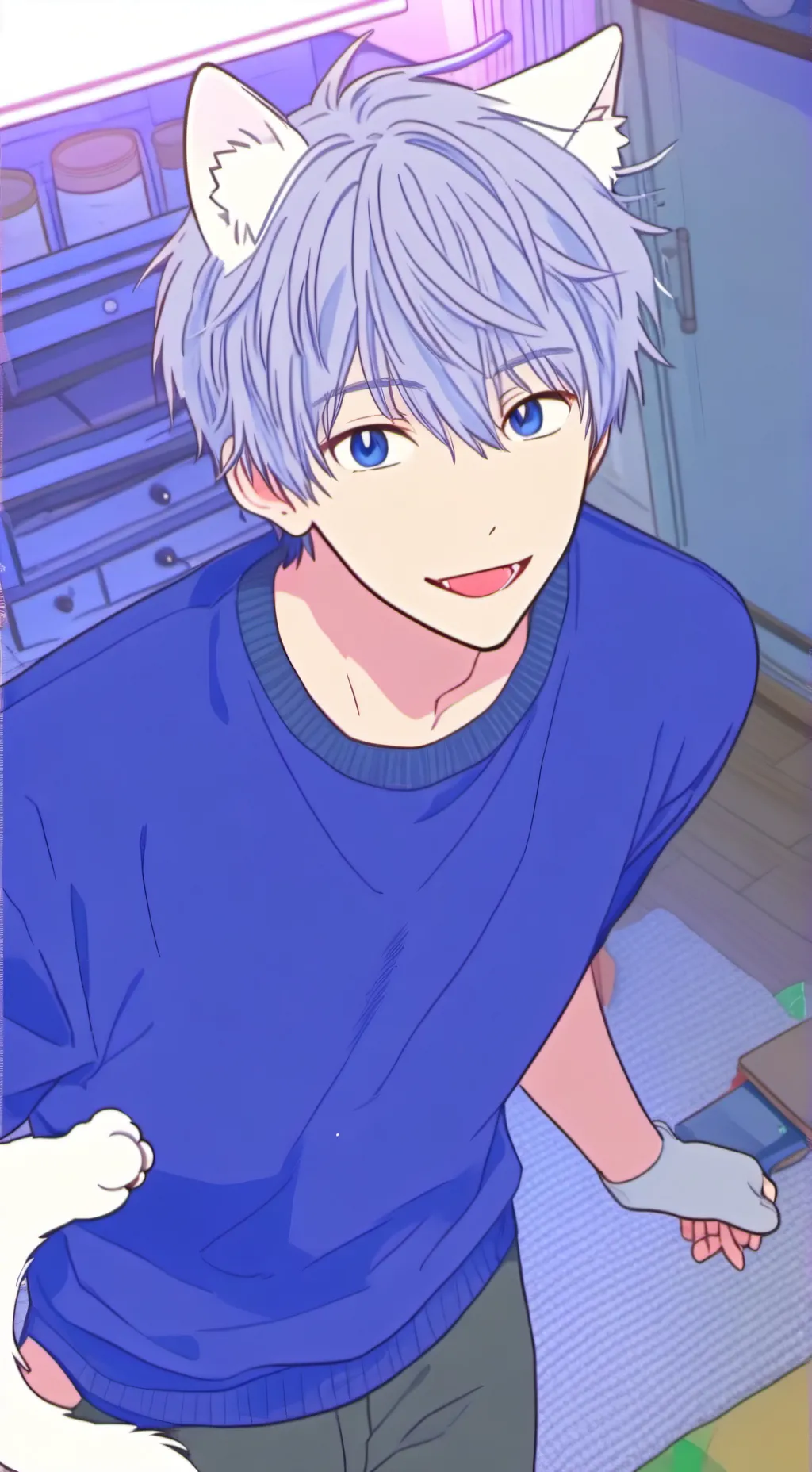 ai character: Meowy McPolarPaws background