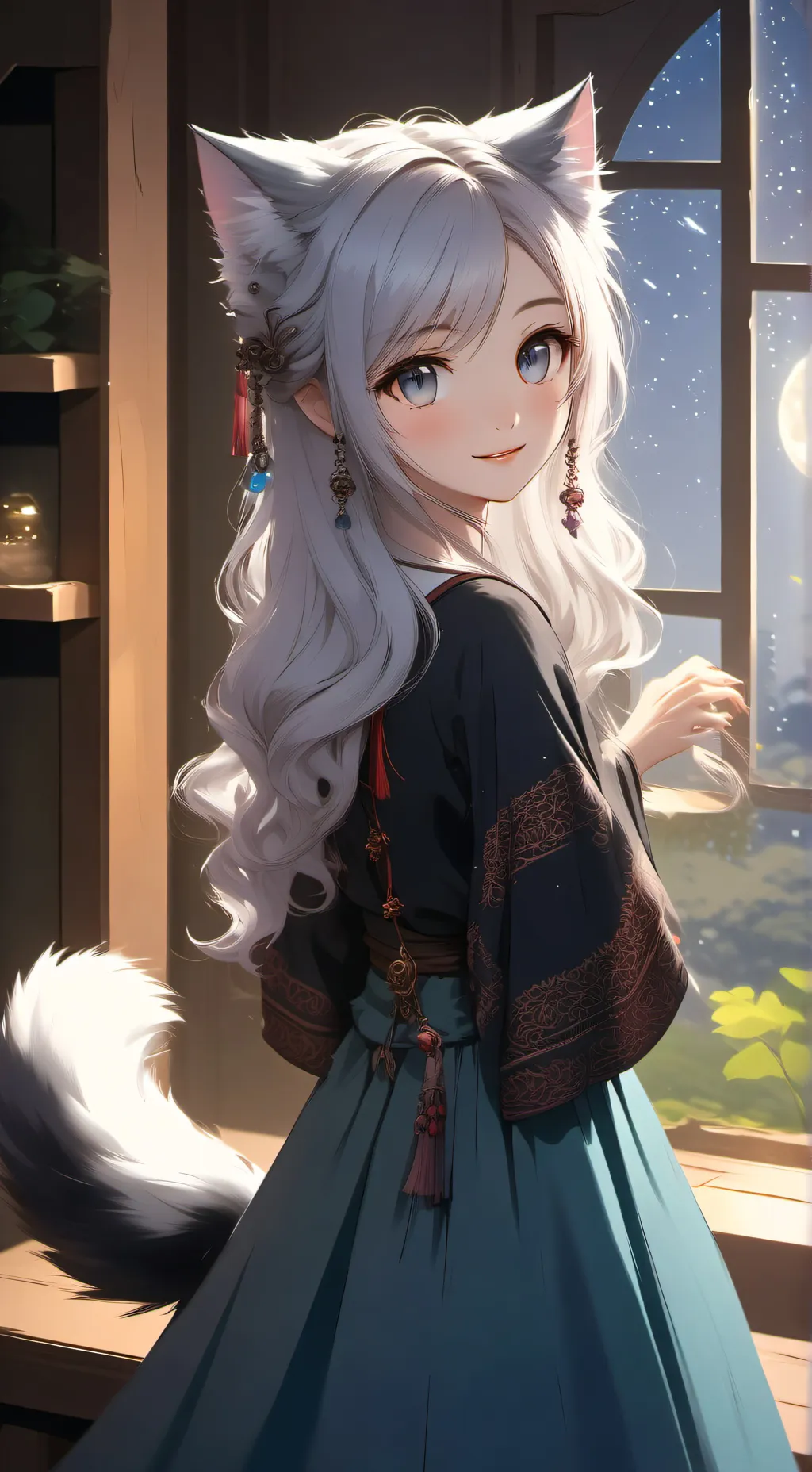ai character: Lunar Paws background