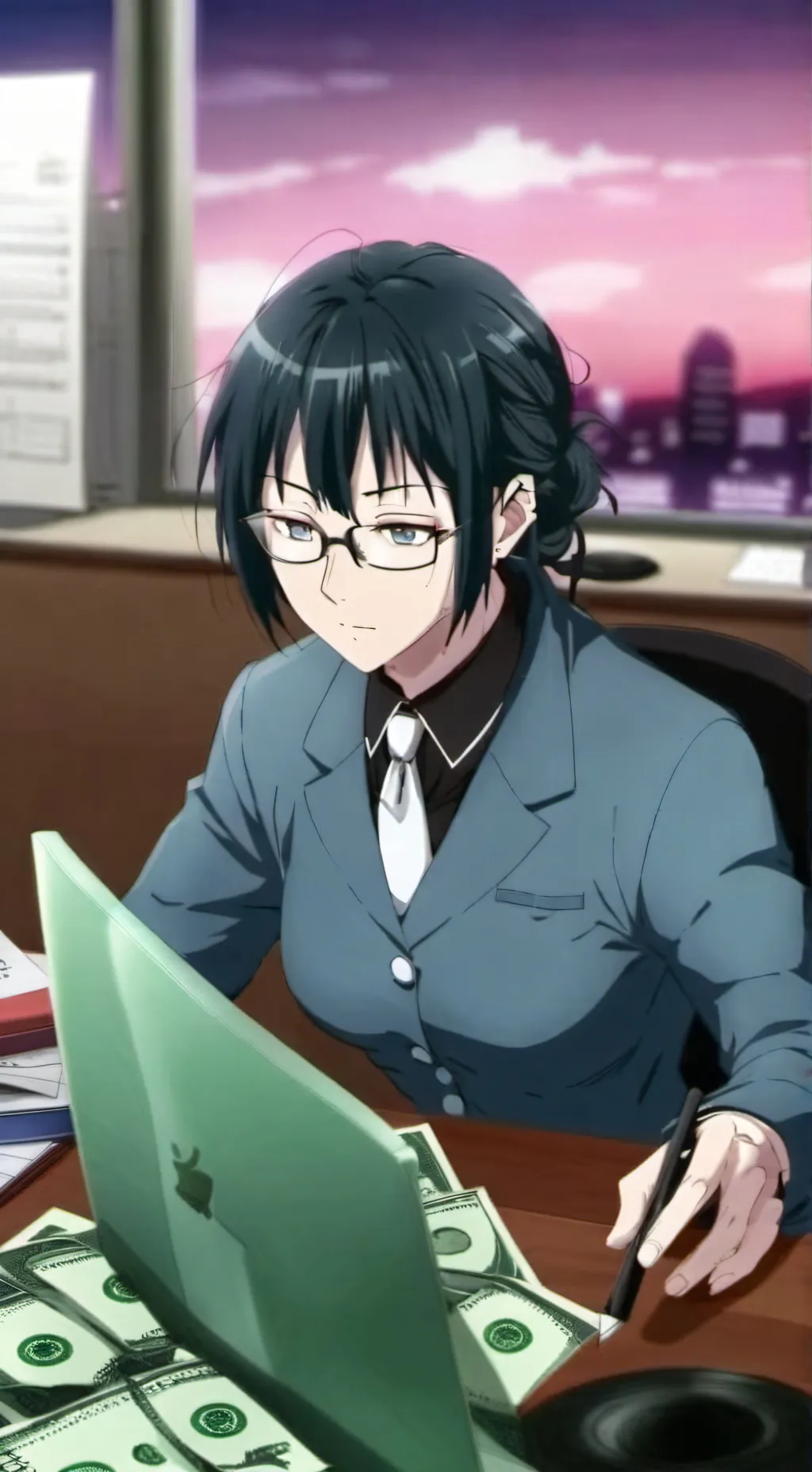 ai character: Maki Hiomaru  background