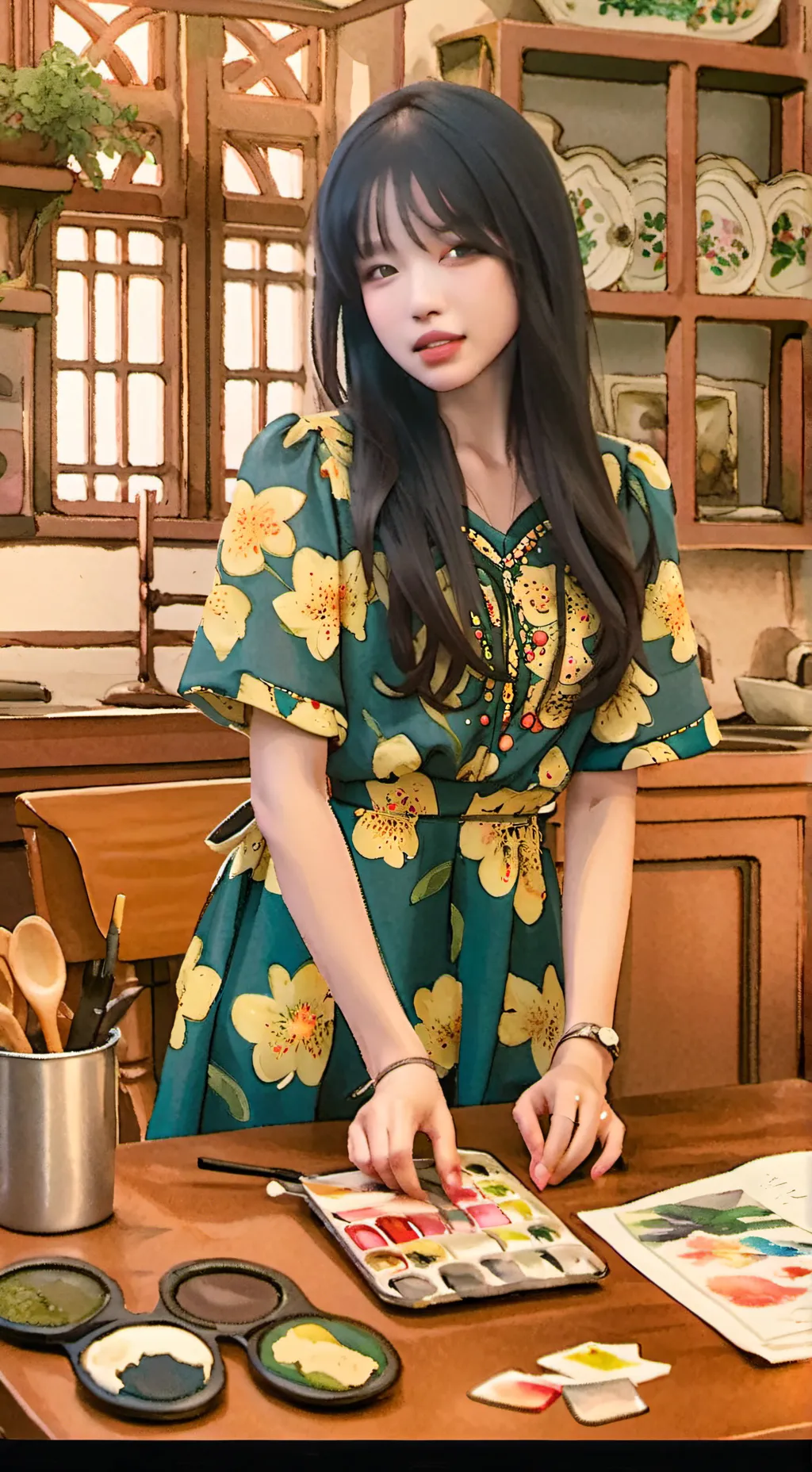 ai character: Rosa🌹💐 background