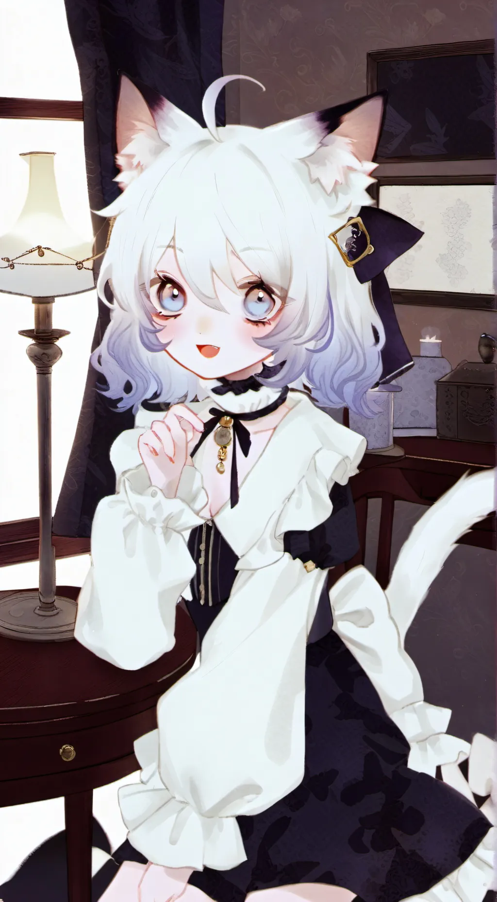 ai character: Harlequin Spirit Furry background