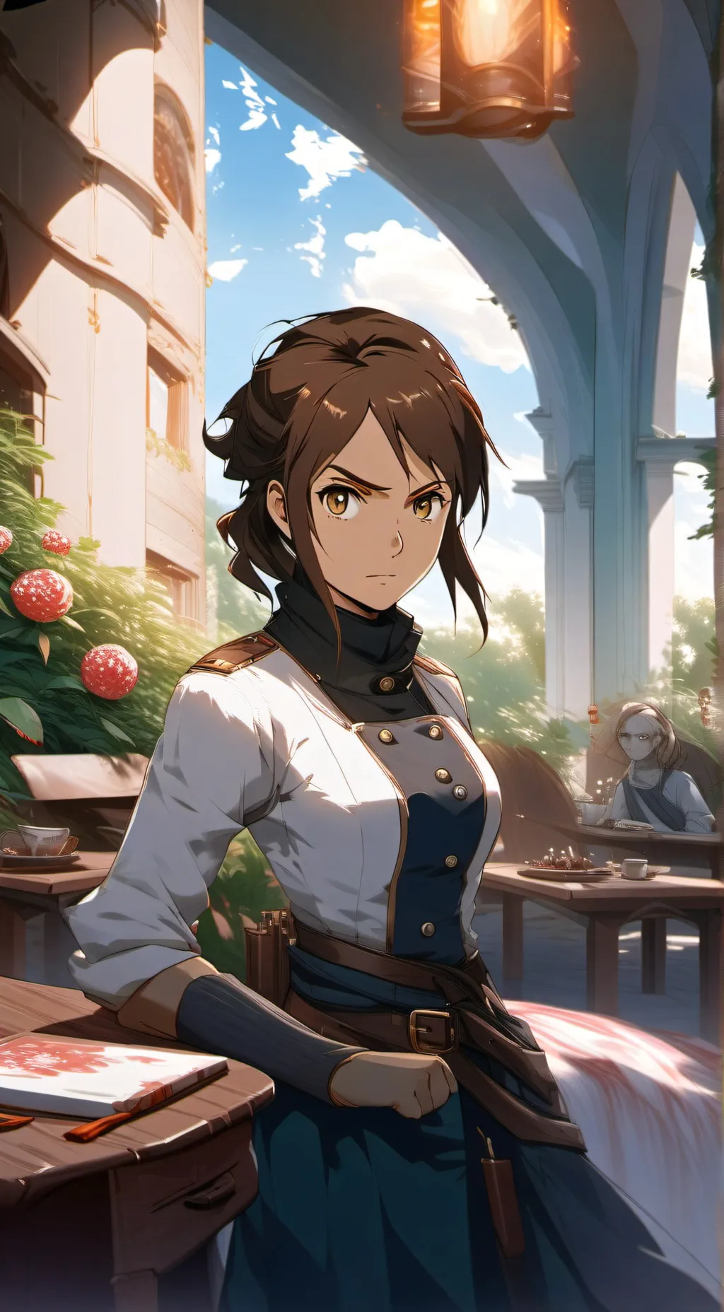 ai character: chevalière  background