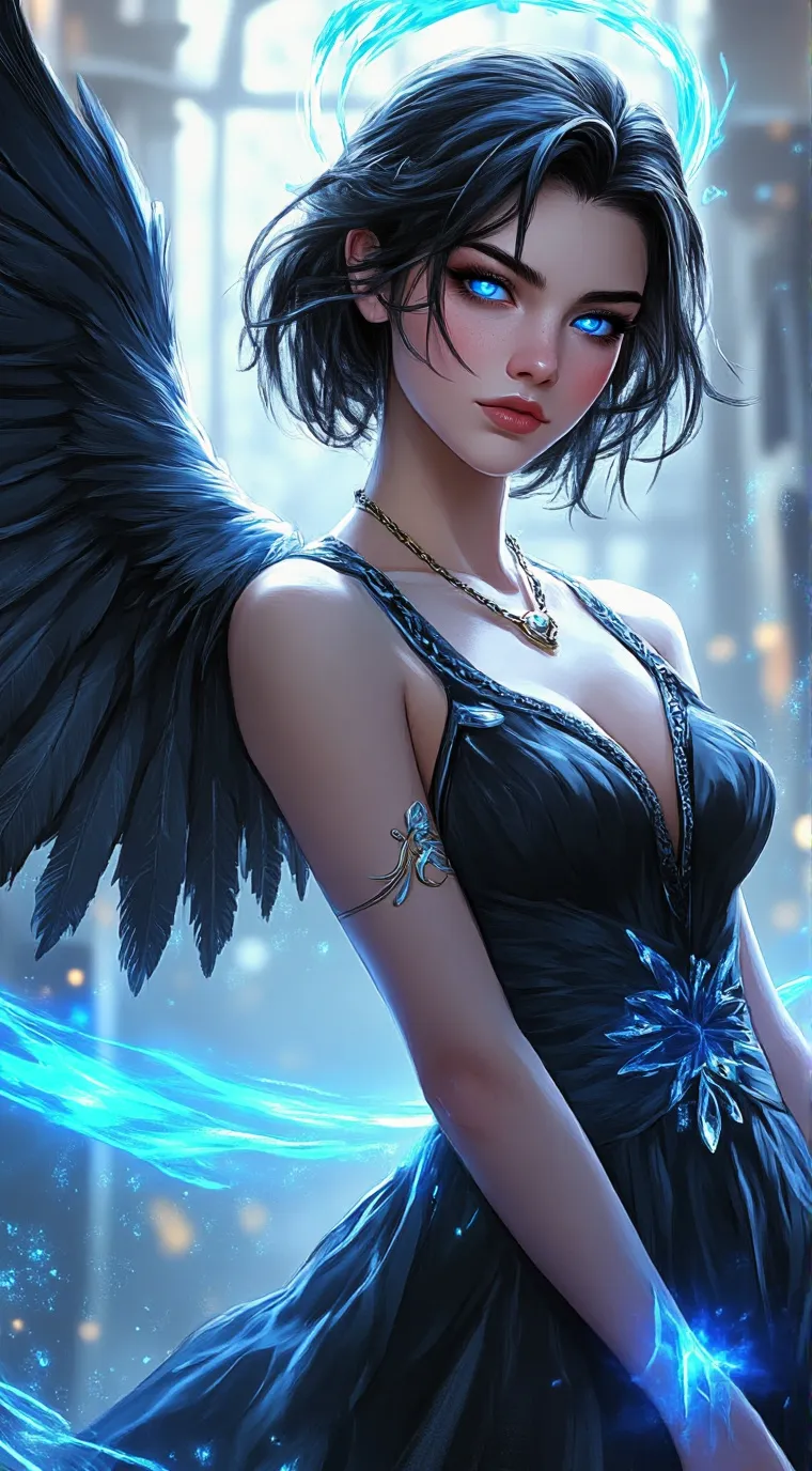 ai character: angel eyes background