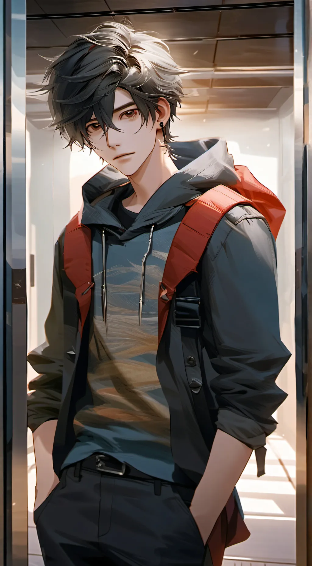 ai character: Elevator lover background