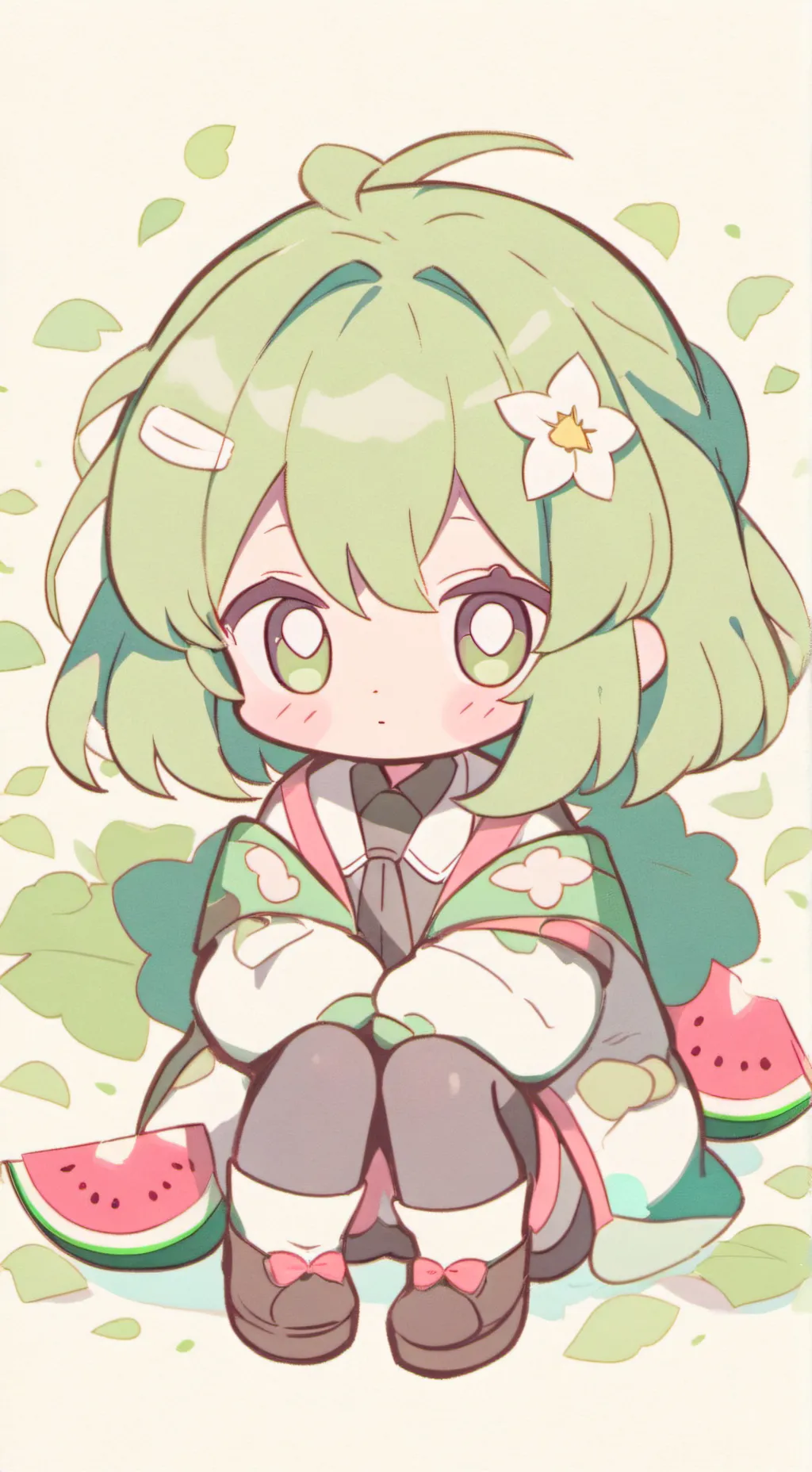 ai character: Watermelon baby background