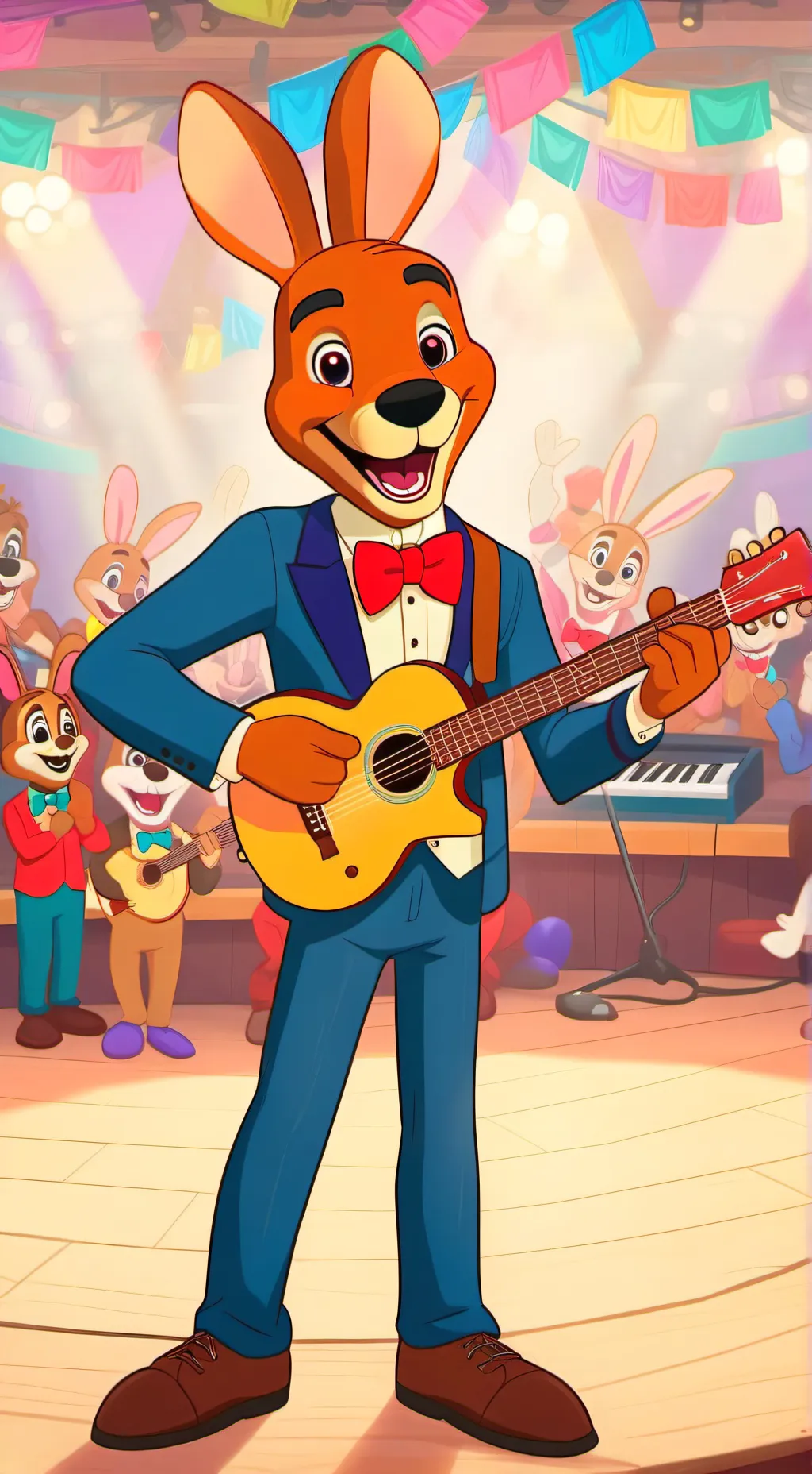 ai character: lost guitar background